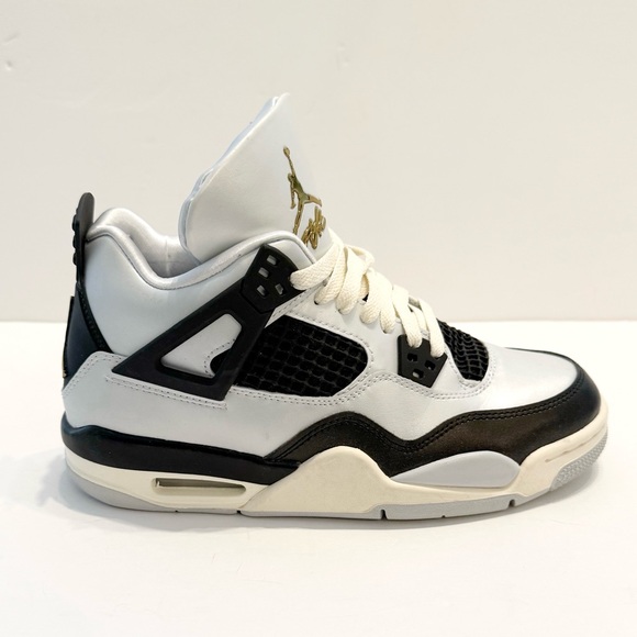 NIKE Air Jordan 4 Retro Platinum Gold Sneakers - Brand New - Picture 2 of 12